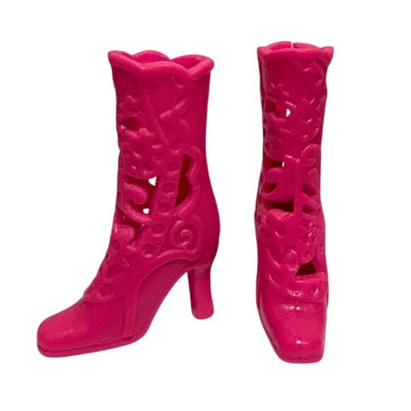 Barbie Doll Boots Hot Pink Fashionistas Life in the Dream House Cutout Shoes - Picture 1 of 6